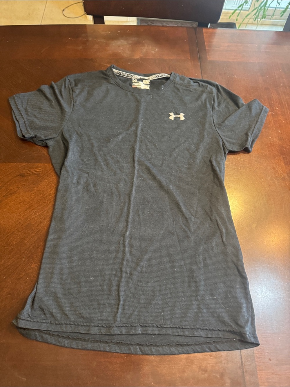 Under Armour Black Short Sleeve Training Tee with White Logo